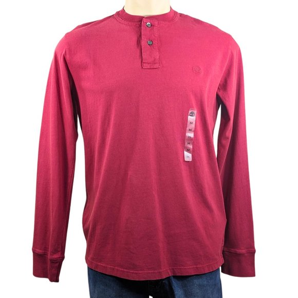 Timberland Other - Timberland Men’s Medium NWT Long Sleeve Red Henley Cotton T-Shirt